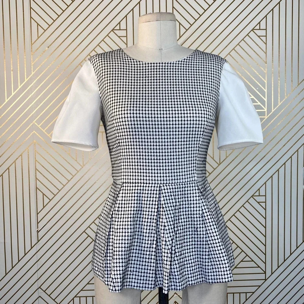 Finders Keepers White Peplum‎ Woven Zip Back Top